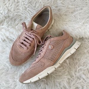 Geox "Suike" Suede Perforated Sneaker Dusty Blush Pink 37